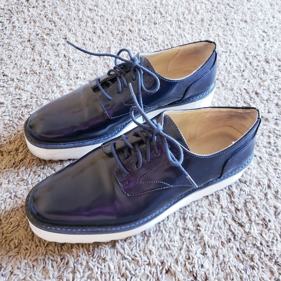 Zara Shoes - Zara Navy Blue Oxford shoes.  Size 7.5